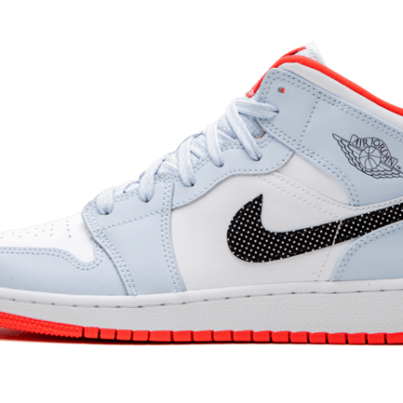Nike Sko Air Jordan 1 Mid Half Blå Polka Dot Swoosh